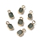 Natural Green Aventurine Rectangle Charms, with Golden Tone Brass Edge, 9.5x5x2.5mm, Hole: 2mm