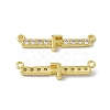 Rack Plating Brass Micro Pave Clear Cubic Zirconia Connector Charms KK-C007-37G-F-2