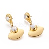 Natural Pearl Dangle Stud Earrings EJEW-F218-03G-1