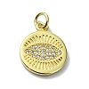 Eye Theme Brass Micro Pave Cubic Zirconia Pendants KK-H475-58G-01-1