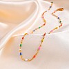 Stainless Steel Colorful Enamel Dapped Chain Necklaces for Women PW-WG600F4-01-2