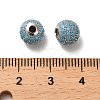 Rhodium Plated 925 Sterling Silver Micro Pave Cubic Zirconia Beads STER-H110-24B-07P-3