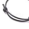 Natural Tiger Eye Heart Braided Cord Bracelet BJEW-JB07685-01-5