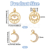 BENECREAT 8Pcs 2 Style Rack Plating Brass Micro Pave Cubic Zirconia Pendants KK-BC0011-96-2