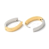 Two Tone Brass Oval Hoop Earrings EJEW-P228-01-2