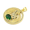 Brass Micro Pave Cubic Zirconia Pendants KK-K354-17G-2