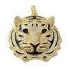 Brass Micro Pave Clear Cubic Zirconia with Enamel Pendants KK-R162-073C-G-1