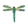 Alloy Rhinestone Dragonfly Brooch JEWB-U006-05B-P-1