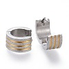 Textured 304 Stainless Steel Huggie Hoop Earrings EJEW-L252-014GP-2