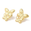 Rack Plating Butterfly Brass Stud Earrings EJEW-B062-36G-2