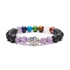 Natural & Synthetic Mixed Gemstone Stretch Bracelet BJEW-JB08595-4