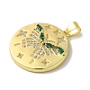 Brass Micro Pave Cubic Zirconia Pendants KK-Z042-26G-01-2