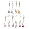 Dyed Natural Quartz Crystal Dangle Earrings EJEW-JE05488-1