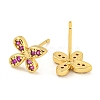 Rack Plating Brass Micro Pave Clear Cubic Zirconia Stud Earrings EJEW-N055-02G-02-RS-2