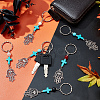 AHADERMAKER 20Pcs 5 Style Mixed Gemstone Bead and Synthetic Turquoise beads Keychain KEYC-GA0001-05-4