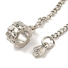 Rack Plating Alloy Leaf European Beads with Safety Chains FIND-B034-27P-2