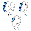   6Pcs 3 Style Resin Evil Eye Spinning Beaded Open Cuff Rings Set RJEW-PH0001-10-2