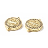 Eco-Friendly Rack Plating Brass Micro Pave Clear Cubic Zirconia Connector Charms KK-F845-03G-3