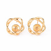 Brass Stud Earrings Findings KK-T062-125G-NF-1