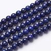 16 inch Grade A Round Dyed Natural Lapis Lazuli Beads Strand GSR6mmC123-2