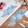 3D Flower Pattern Polyester Embroidered Lace Appliques DIY-WH0530-91-5