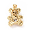 Brass Micro Pave Cubic Zirconia Pendants KK-C012-04G-08-2