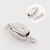 Anti-Tarnish Jewelry Necklace Clasps Rhodium Plated 925 Sterling Silver Box Clasps STER-M019-07S-2