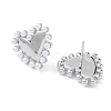 Heart Rack Plating Brass Stud Earrings for Women EJEW-K245-13P-2