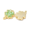 Rack Plating Brass & Shell Clover Charms with Epoxy Resin KK-K380-01G-2