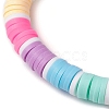 Rainbow Color Disc Handmade Polymer Clay Beaded Stretch Kid Bracelets for Girls BJEW-JB10351-01-3