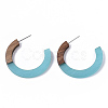 Resin & Walnut Wood Stud Earring Findings X-RESI-R425-01-A01-1