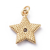 Cubic Zirconia Charms KK-G363-01G-04-2