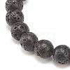 Natural Lava Rock & Synthetic Hematite Stretch Bracelet BJEW-JB08323-01-5