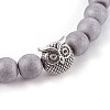 Electroplate Non-magnetic Synthetic Hematite Beads Stretch Bracelets BJEW-JB04002-3