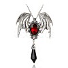 Gothic Vampire Pirate Skull Head Necklace - Halloween Bat Rose Flower Choker Set. ST5293593-1