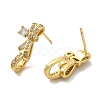 Brass Stud Earrings EJEW-R162-15A-G-2