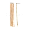 Clear Cubic Zirconia Chain Tassel Dangle Stud Earrings X-EJEW-G321-19G-3