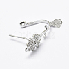 Rhodium Plated 925 Sterling Silver Micro Pave Cubic Zirconia Pendant Bails STER-E053-16P-1