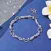 Alloy & Silicone Link Chain Bracelets BJEW-JB09984-01-2