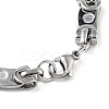 PVD Vacuum Plating 201 Stainless Steel Oval Link Chain Necklace & Bracelets Set SJEW-G083-16GP-3