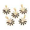 Real 18K Gold Plated Brass Micro Pave Cubic Zirconia Pendants ZIRC-L100-087G-10-1