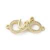 Rack Plating Brass Micro Pave Clear Cubic Zirconia Love Infinity Connector Charms KK-C052-42C-G-1