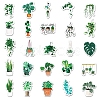 50Pcs 50 Styles Plant Theme Waterproof PVC Plastic Stickers STIC-PW0001-375-5