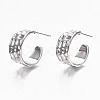 Brass Half Hoop Earrings KK-R117-042P-NF-4