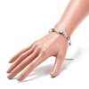 Synthetic Moonstone & Brass Moon Beaded Bracelet for Women BJEW-JB08851-3