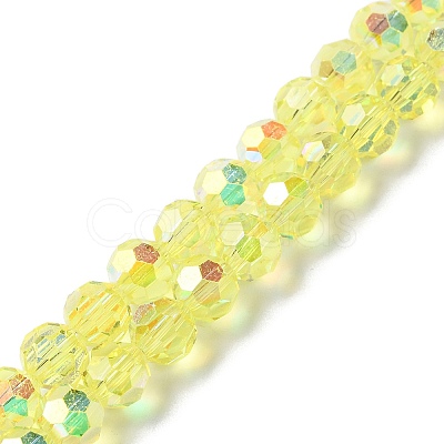 Electroplate Glass Beads Strands GLAA-Q099-E01-04-1