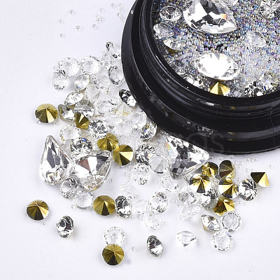 Rhinestone & Undrilled Micro Beads MRMJ-T016-04E-1