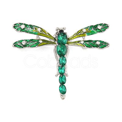 Alloy Rhinestone Dragonfly Brooch JEWB-U006-05B-P-1