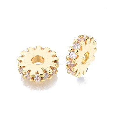 Brass Pave Cubic Zirconia Beads KK-N231-300-1