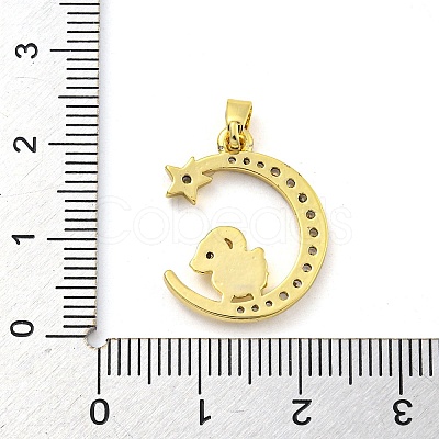 Brass Micro Pave Clear Cubic Zirconia Pendant FIND-Z044-03L-1